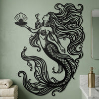 Elegant Mermaid Metal Wall Decor