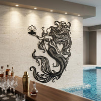 Elegant Mermaid Metal Wall Decor
