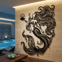 Elegant Mermaid Metal Wall Decor
