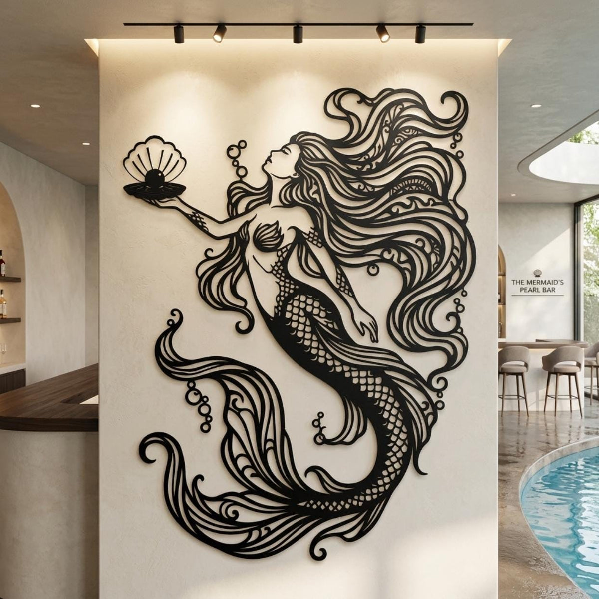 Elegant Mermaid Metal Wall Decor