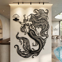 Elegant Mermaid Metal Wall Decor