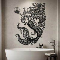 Elegant Mermaid Metal Wall Decor