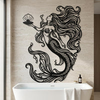 Elegant Mermaid Metal Wall Decor