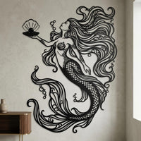 Elegant Mermaid Metal Wall Decor
