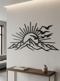 Majestic Mountain Sunrise Metal Wall Decor