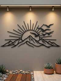 Majestic Mountain Sunrise Metal Wall Decor
