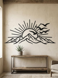 Majestic Mountain Sunrise Metal Wall Decor