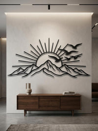 Majestic Mountain Sunrise Metal Wall Decor