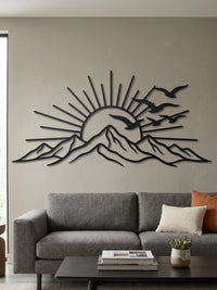 Majestic Mountain Sunrise Metal Wall Decor