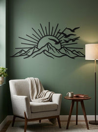 Majestic Mountain Sunrise Metal Wall Decor