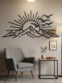 Majestic Mountain Sunrise Metal Wall Decor