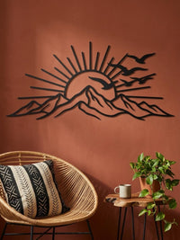 Majestic Mountain Sunrise Metal Wall Decor