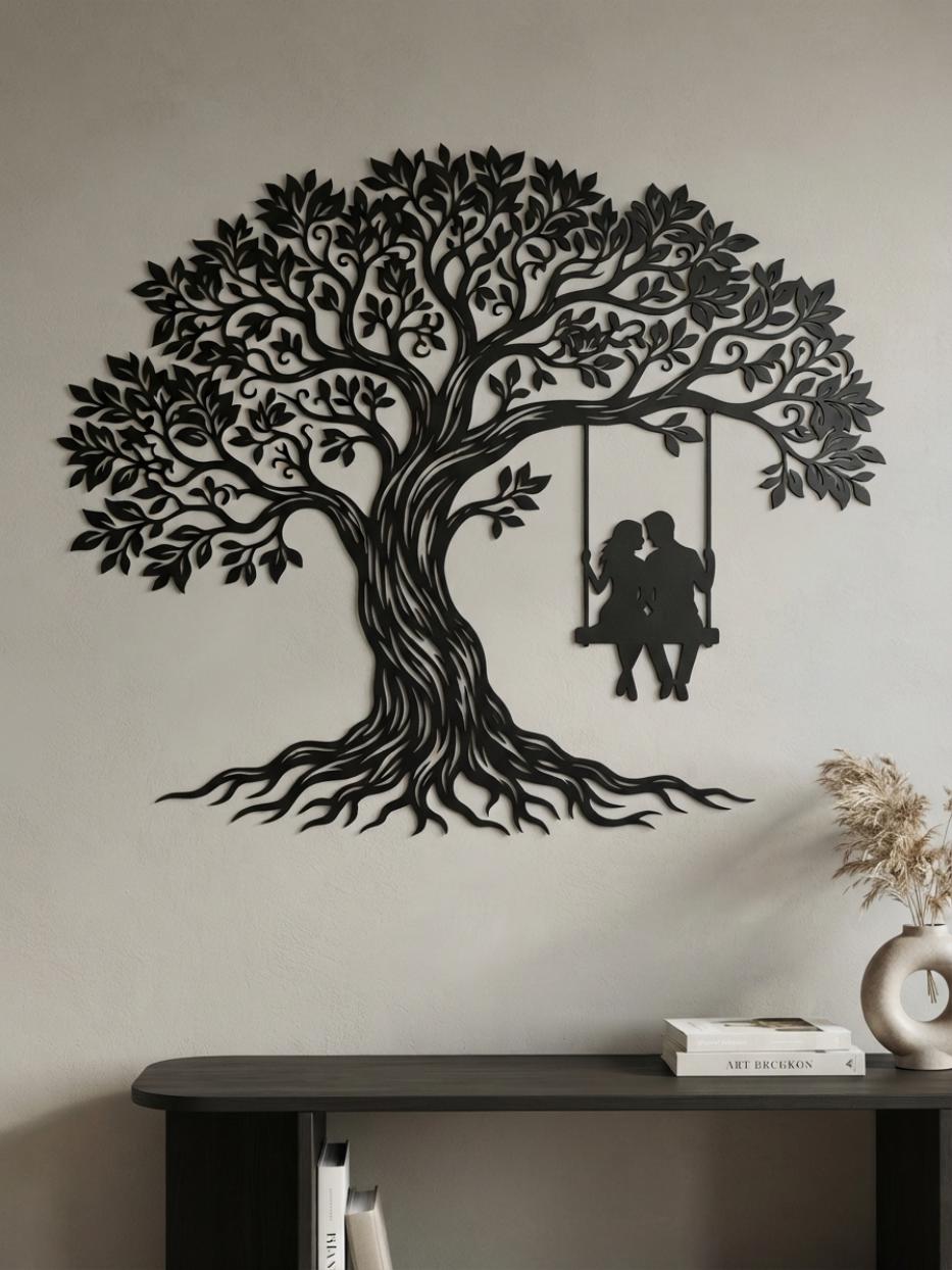 Romantic Tree of Life Metal Wall Decor