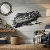 Rustic Rowboat Metal Wall Decor