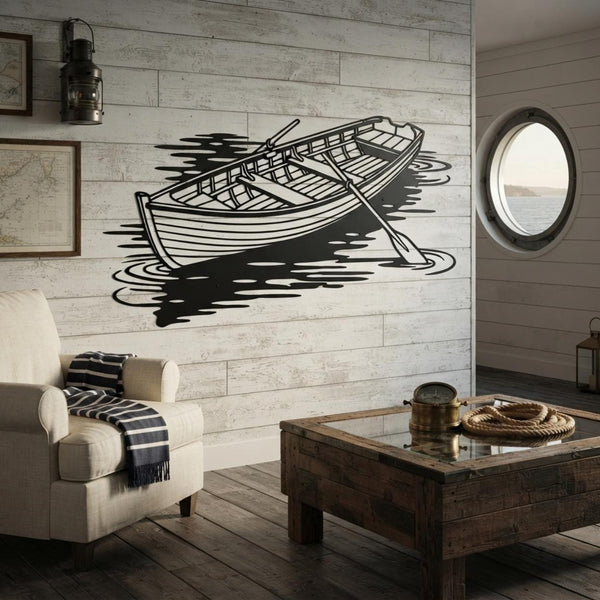 Rustic Rowboat Metal Wall Decor
