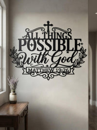 Matthew 19:26 Metal Wall Decor