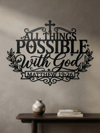 Matthew 19:26 Metal Wall Decor
