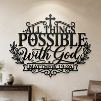 Matthew 19:26 Metal Wall Decor
