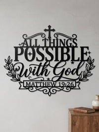 Matthew 19:26 Metal Wall Decor