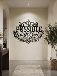 Matthew 19:26 Metal Wall Decor