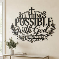 Matthew 19:26 Metal Wall Decor