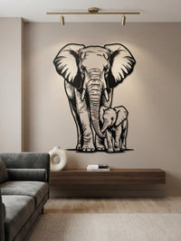 Large Elephant Metal Wall Decor