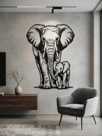 Large Elephant Metal Wall Decor