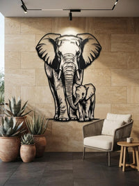 Large Elephant Metal Wall Decor