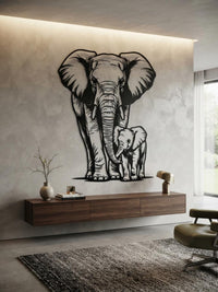 Large Elephant Metal Wall Decor