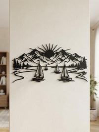 Mystic Sailboat in Lake Metal Wall Decor