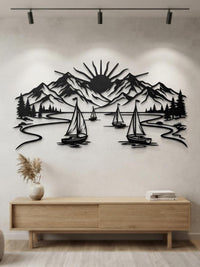 Mystic Sailboat in Lake Metal Wall Decor