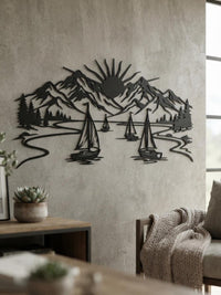 Mystic Sailboat in Lake Metal Wall Decor