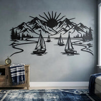 Mystic Sailboat in Lake Metal Wall Decor