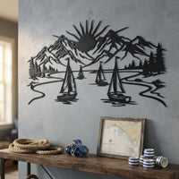 Mystic Sailboat in Lake Metal Wall Decor