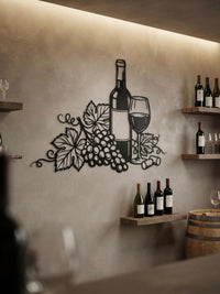 Wine Bottle Metal Wall Decor