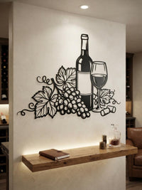 Wine Bottle Metal Wall Decor