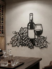 Wine Bottle Metal Wall Decor