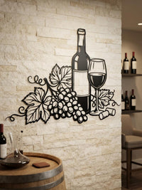 Wine Bottle Metal Wall Decor