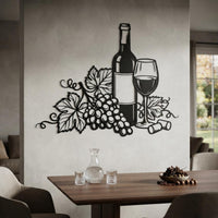 Wine Bottle Metal Wall Decor
