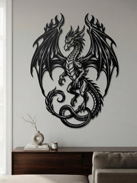Majestic Dragon Metal Wall Decor