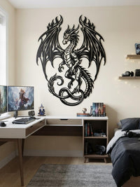 Majestic Dragon Metal Wall Decor