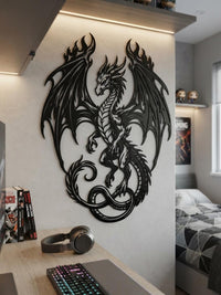 Majestic Dragon Metal Wall Decor