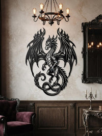 Majestic Dragon Metal Wall Decor