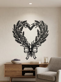 Lavender Heart Metal Wall Art