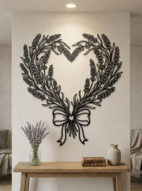 Lavender Heart Metal Wall Art