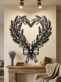 Lavender Heart Metal Wall Art
