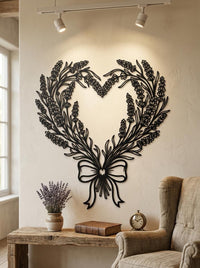 Lavender Heart Metal Wall Art