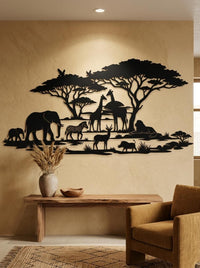 African Safari Metal Wall Art