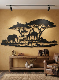 African Safari Metal Wall Art