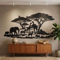 African Safari Metal Wall Art